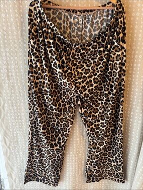 kate spade Leopard-Print Pajama Pants in Brown & Black